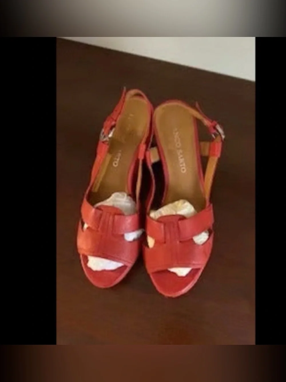 Franco Sarto Red Leather Espadrille Sandals | Size 7 1/2